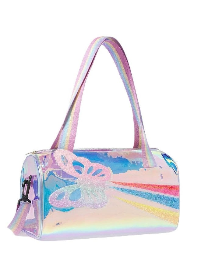 Happy Hues حقيبة سفر بألوان قوس قزح ثلاثية الأبعاد للبنات (حقيبة سفر على شكل فراشة) - Image 1